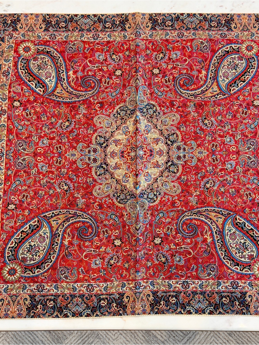 Red Paisley Persian Termeh Tablecloth - Elegant Dining Linen